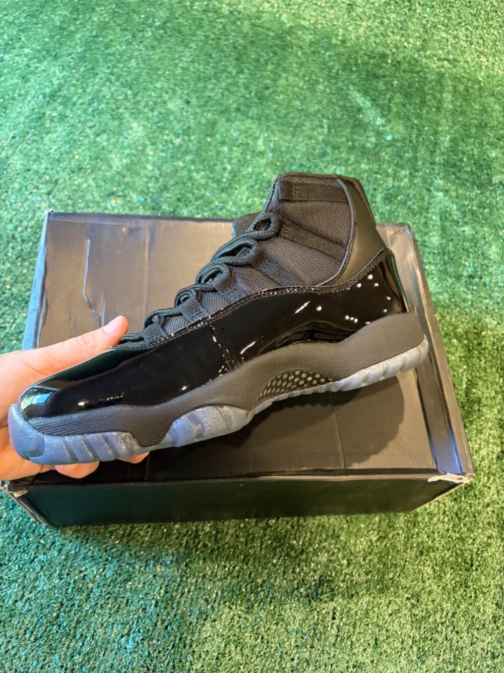 Jordan 11 Gamma Blue Black Patent Leather Sneakers - Picture 4 of 6
